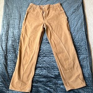 Rugged Carhartt 38/36 carpenter pants khaki brown tan